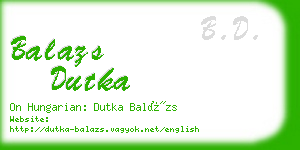 balazs dutka business card